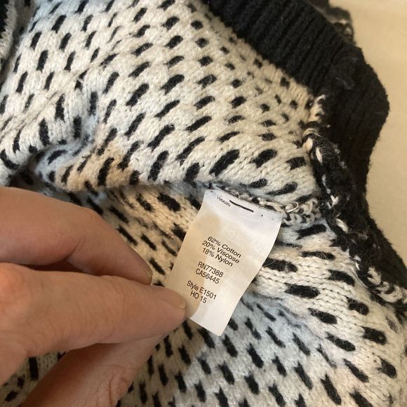 Madewell Black White Fine Knit Crew Neck Pullover Sweater Small - Picture 16 of 16